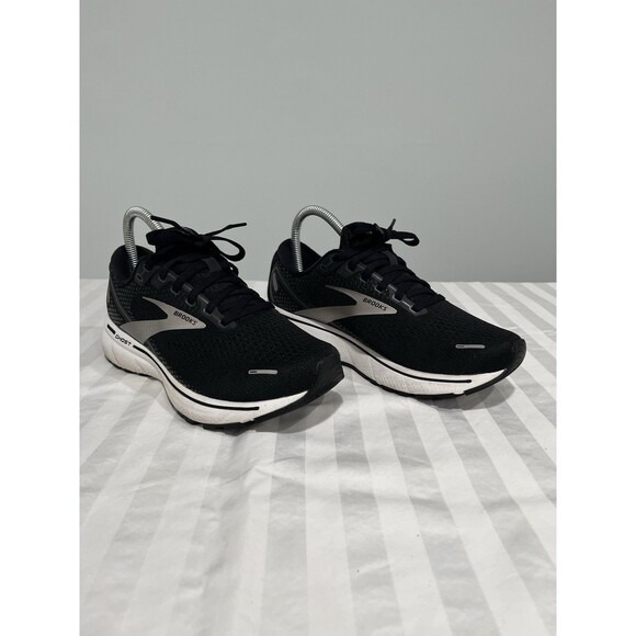Brooks Ghost 14 Black and White Athletic Shoes 7.5 Wide - Picture 1 of 14
